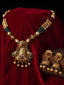 Gold-Plated Stones Studded & Beaded Necklace And Earrings