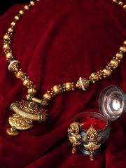 Gold-Plated Stone-Studded Antique Jewellery Set