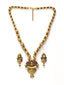 Gold-Plated & Green Stone-Studded & Beaded Jewellery Set