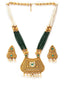 Gold-Plated Stone-Studded & Pearl Beaded Jewellery Set