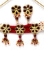 Gold-Plated Red Beaded Choker Jewellery Set