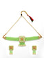 Gold-Plated Green & White Kundan Studded & Beaded Meenakari Jewellery Set