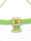 Gold-Plated Green & White Kundan Studded & Beaded Meenakari Jewellery Set