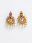 Gold-Plated Stone-Studded & Artificial Beaded Temple Choker Jewellery Set