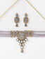 Gold-Plated Grey & White Kundan Studded & Beaded Vilandi Jewellery Set