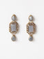 Gold-Plated Grey & White Kundan Studded & Beaded Vilandi Jewellery Set