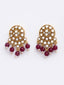 Gold-Plated Maroon Pearl Beaded Jewellery Set