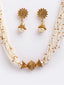 Gold-Plated Stone-Studded & Pearl Beaded Jewellery Set