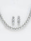 Rhodium-Plated & AD Stone-Studded Jewellery Set