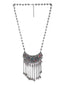 Silver-Toned & Red German Silver Oxidised Necklace