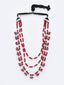 Silver-Toned & Red German Silver Oxidised Necklace