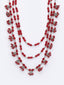 Silver-Toned & Red German Silver Oxidised Necklace