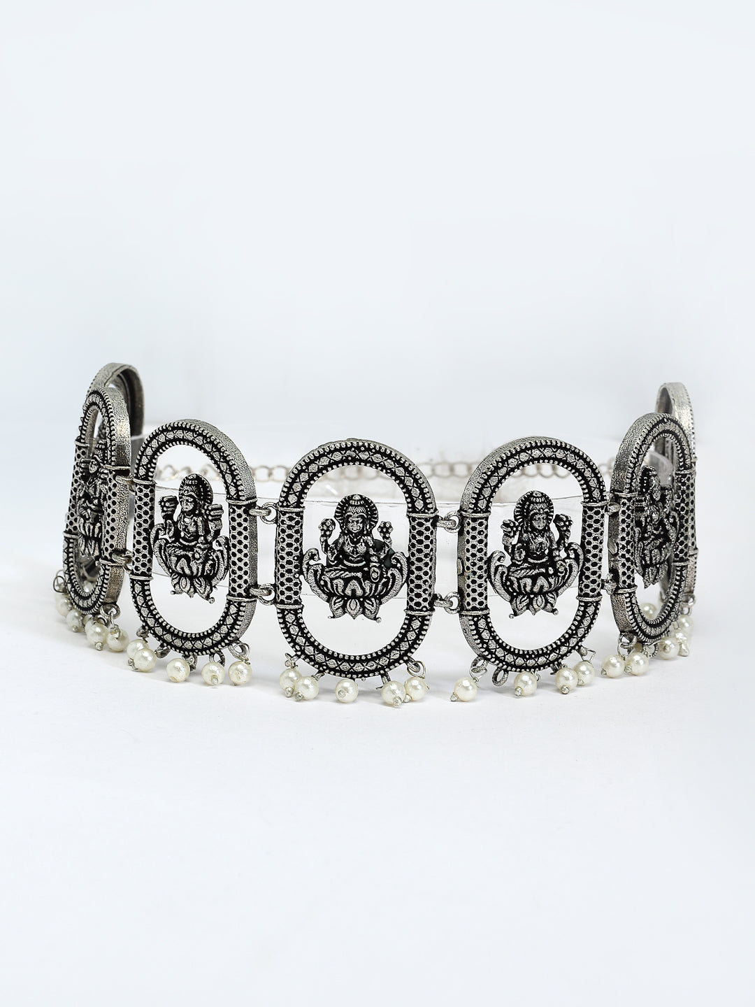 Silver-Plated Oxidized Antique Temple Jewellery Set