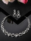 Silver-Plated American Diamond-Studded Necklace And Earrings