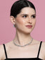 Silver-Plated American Diamond-Studded Necklace And Earrings