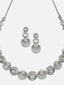 Silver-Plated American Diamond-Studded Necklace And Earrings