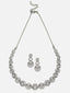 Silver-Plated American Diamond-Studded Necklace And Earrings