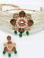 Gold-Plated Antique Kundan & Pearls Handcrafted Jewellery Set