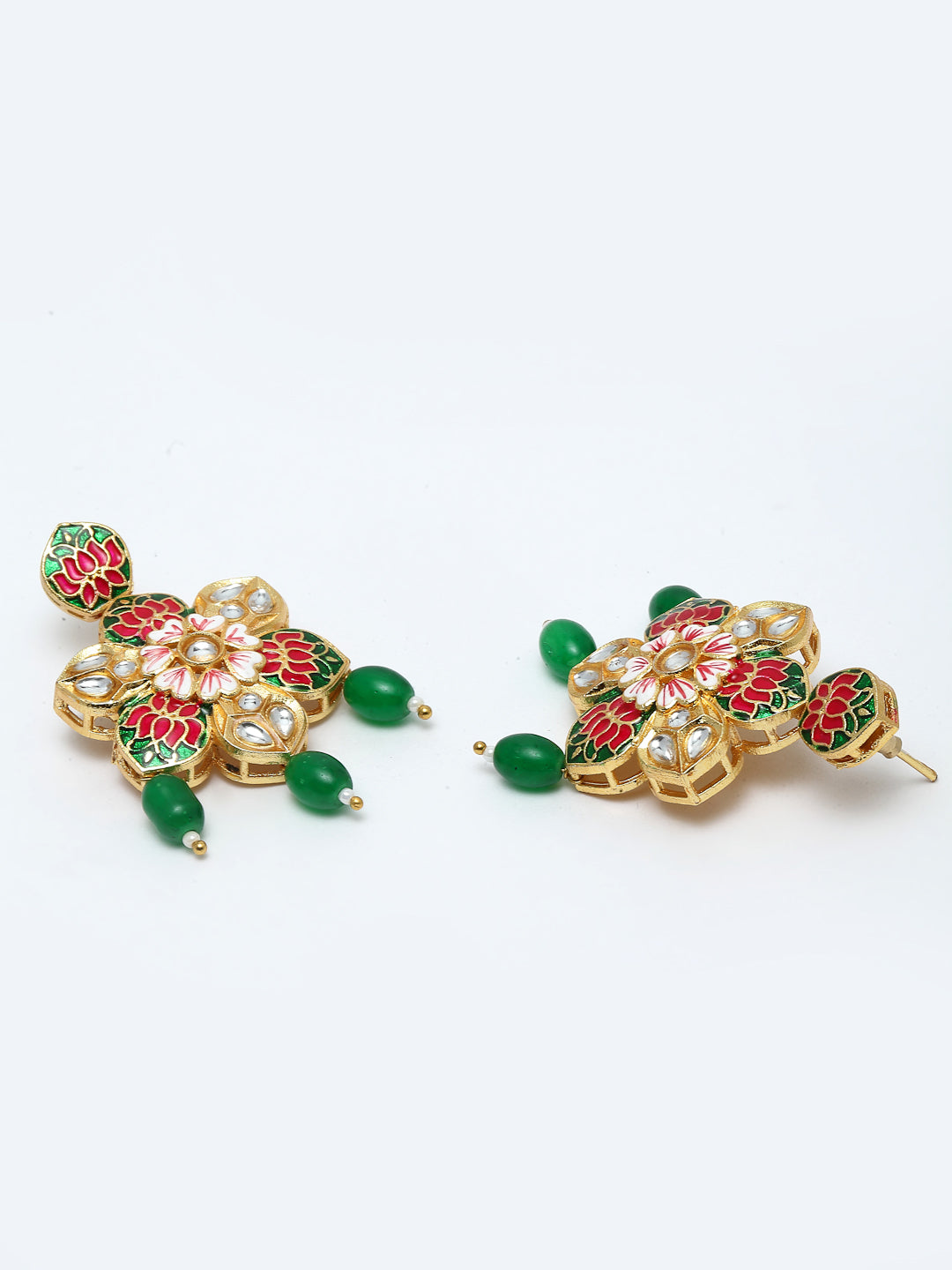 Gold-Plated Antique Kundan & Pearls Handcrafted Jewellery Set