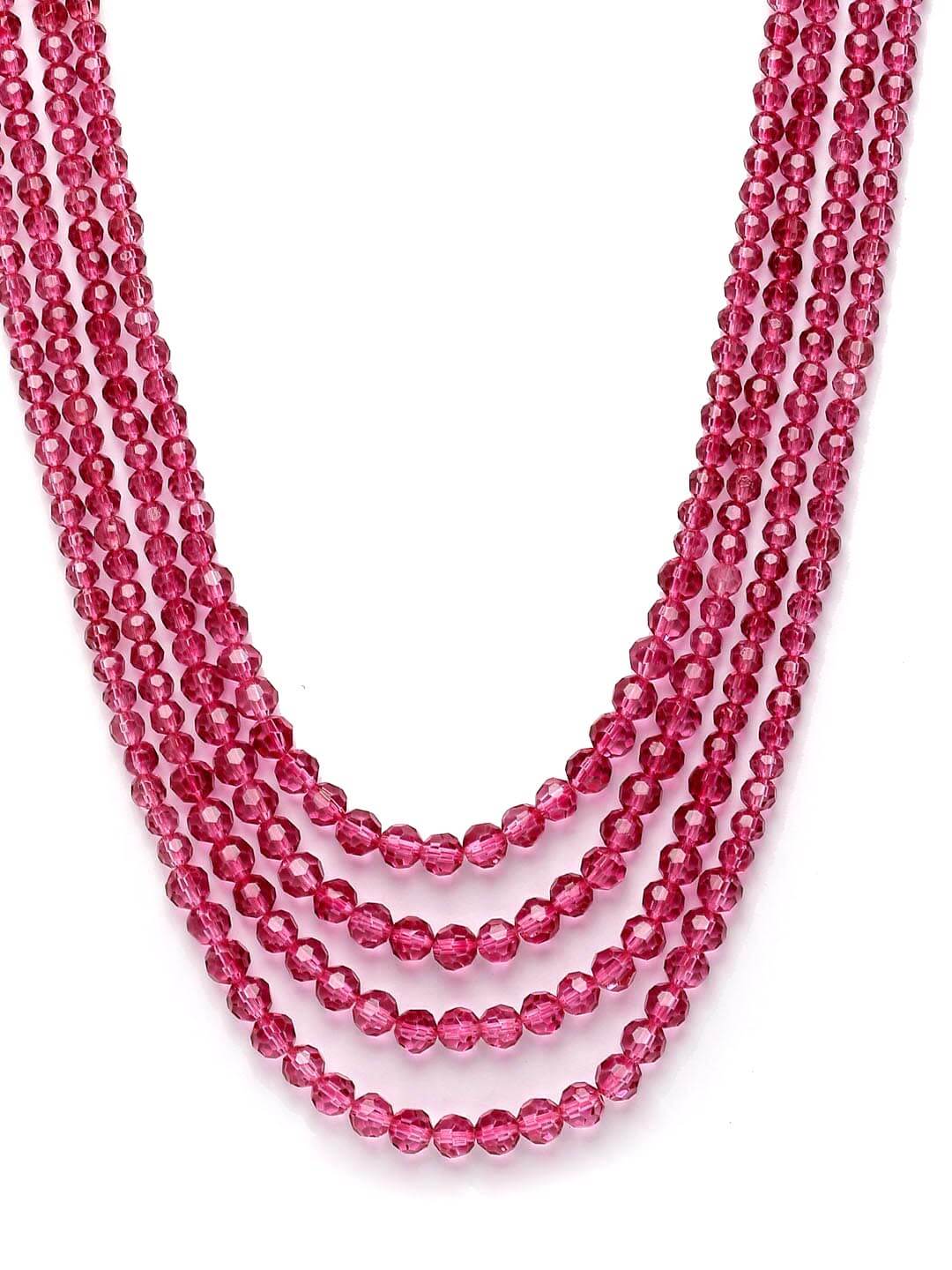 Pink Beaded Layered Necklace