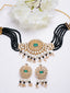 Gold-Plated Green & White Kundan Studded & Pearl Beaded Jewellery Set