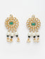 Gold-Plated Green & White Kundan Studded & Pearl Beaded Jewellery Set