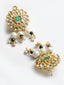 Gold-Plated Green & White Kundan Studded & Pearl Beaded Jewellery Set