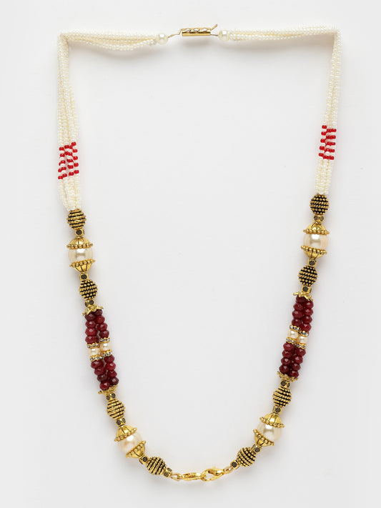 Gold-Plated Beaded Necklace