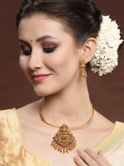 Gold-Plated Stone-Studded Jewellery Set