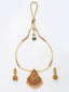 Women Gold-Plated Stone-Studded & Beaded Necklace and Earrings