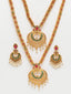 Set Of 6 Gold-Plated Stones Studded & Beaded Jewellery Set