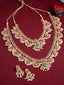 Set Of 2 Gold-Plated Stones Studded & Beaded Necklace And Earrings