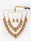 Set Of 2 Gold-Plated Stones Studded & Beaded Necklace And Earrings