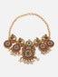 Gold-plated Kundan-studded Peacock Shaped Layered Jewellery Set