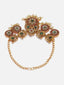 Gold-plated Kundan-studded Peacock Shaped Layered Jewellery Set