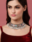 Silver-Toned & Yellow German Silver Silver-Plated Choker Necklace