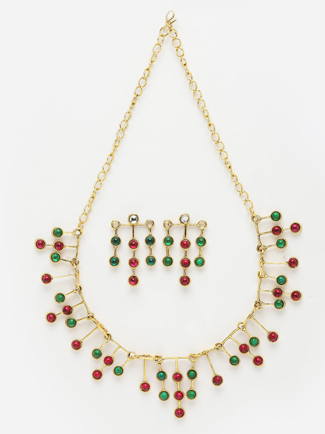 Gold-Plated & White Reversible Jewellery Set