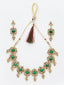 Gold-Plated & White Kundan Reversible Jewellery Set