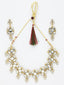 Gold-Plated & White Kundan Reversible Jewellery Set