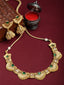 Gold-Plated & Green Stone-Studded Jewellery Set