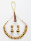 Red & Gold-Plated Stone-Studded Choker Jewellery Set