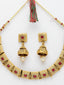 Red & Gold-Plated Stone-Studded Choker Jewellery Set