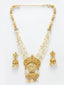 Gold-Plated & White Kundan & Pearl Beaded Jewellery Set