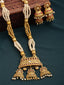 Gold-Plated & Red Stone-Studded & Beaded Jewellery Set