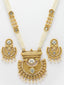 Gold-Plated & White Kundan & Pearl Jewellery Set