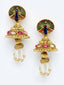 Gold-Plated & White Kundan & Pearl Beaded Jewellery Set