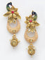 Gold Plated & Off White Peacock Shaped Kundan Jewellery Set