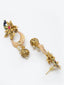 Gold Plated & Off White Peacock Shaped Kundan Jewellery Set