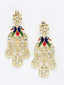 Gold-Plated & Maroon Kundan Studded Reversible Jewellery Set