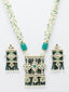 Gold-Plated & White Kundan Studded & Beaded Jewellery Set